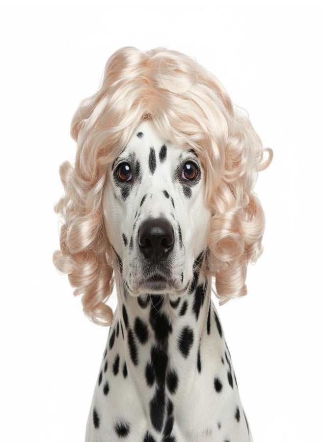 Elegaperma Dog Wigs, Funny Dog Wig Blonde, Adjustable Elastic Bands Wig for Dogs, Blonde Dogs Wigs for Pet Costume Puppy Cat Cosplay Decoration for Small Medium and Large Pets - Image 1